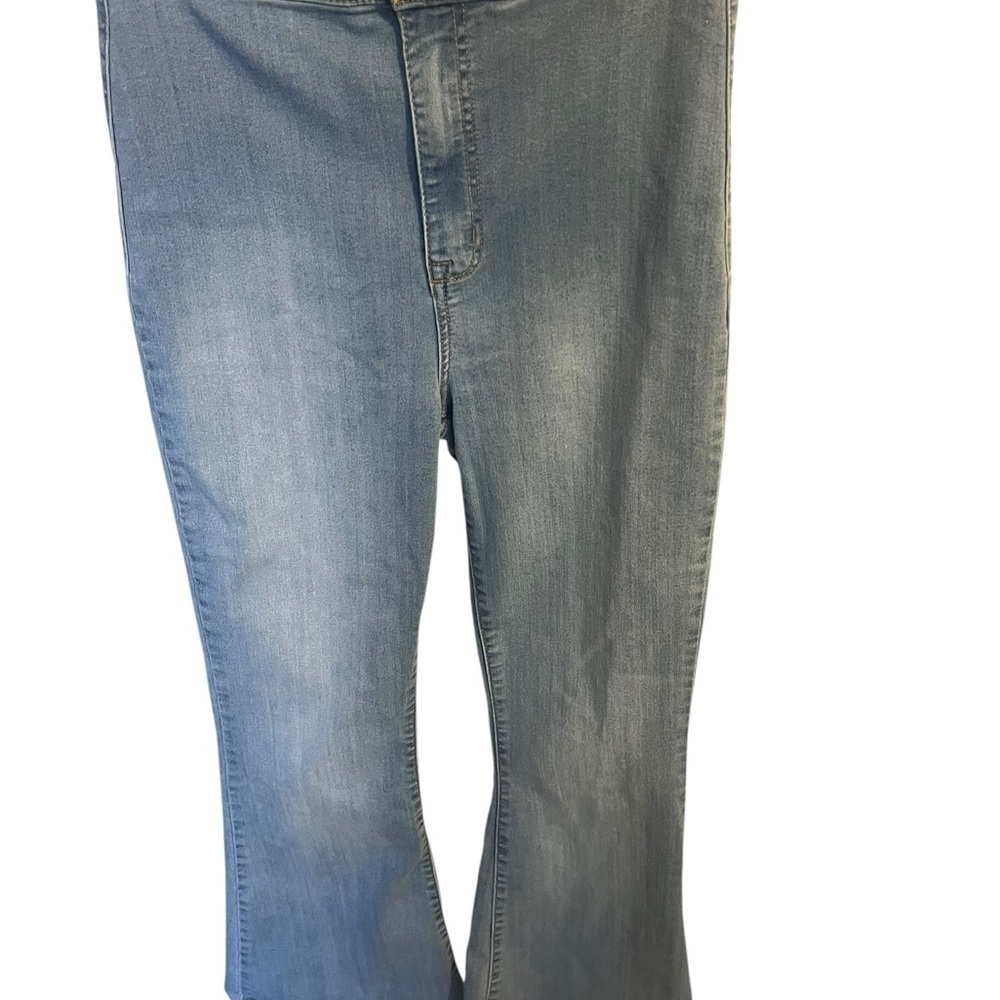 Altar'd State Blue Flare Jeans High Rise Frayed Hem Size 28 7 - Picture 10 of 11